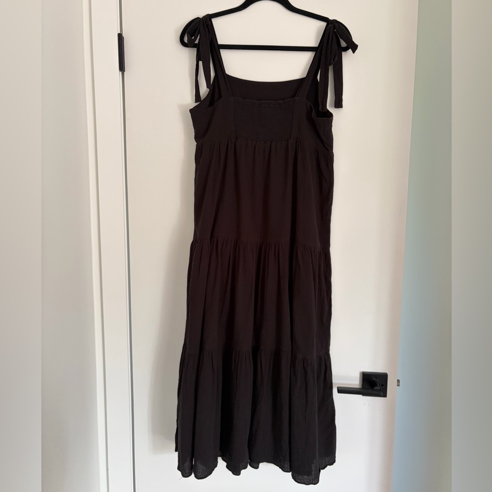 Madewell Tie-Strap Tiered Maxi Dress in Black - Picture 5 of 10